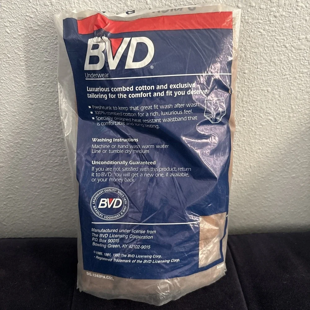 Lot of 4 Vintage BVD Combed Cotton Mens Briefs Size 38 Brown 12 Pairs USA NOS